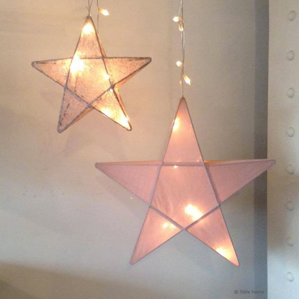 Numero 74, nattlampa stjärna med ljusslinga, Dusty pink
