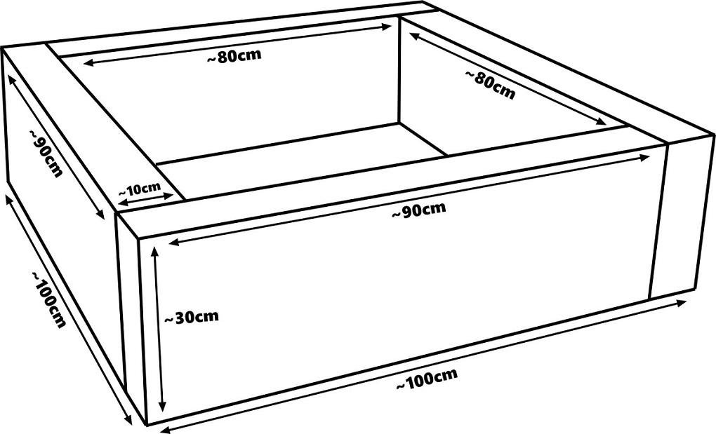 Rektangulärt vit bollhav 80x80x30 cm (valfri bollfärg) - Bild 3