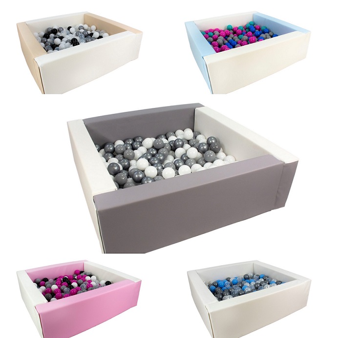 Rektangulärt vit bollhav 80x80x30 cm (valfri bollfärg) - Bild 7