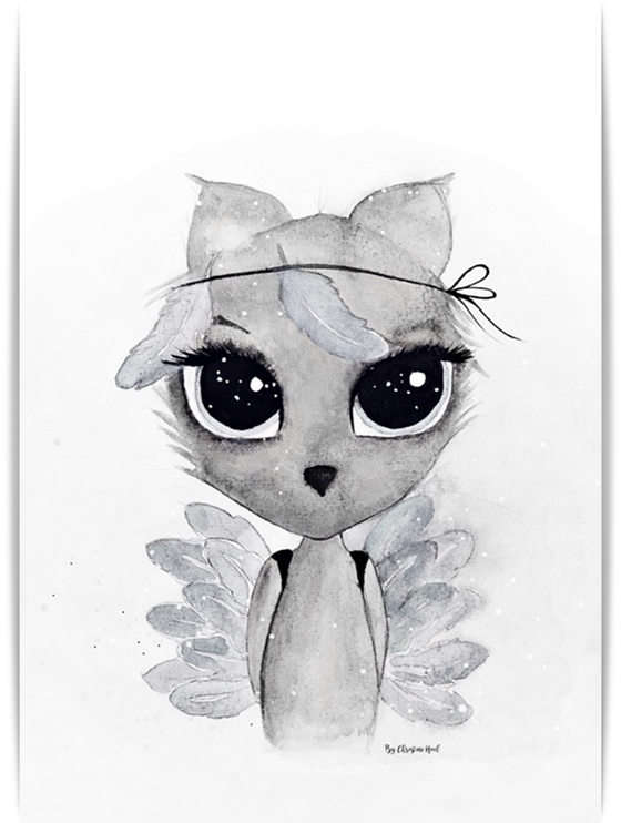 Poster Feather A4, By Christine Hoel, Tavla till barnrummet