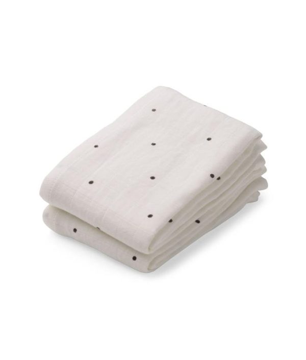 Liewood, Lewis snuttefilt 2-pack, Classic dot creme de la creme