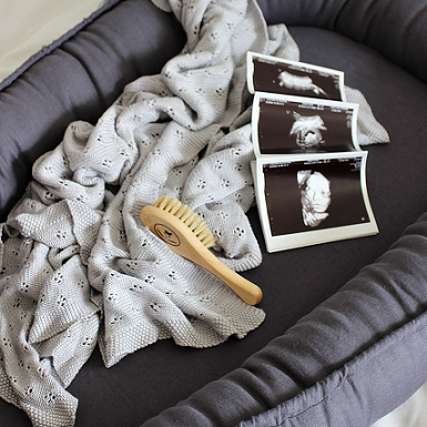 Cotton & Sweets, grafit klassisk babynest i 100 % linne - Bild 2