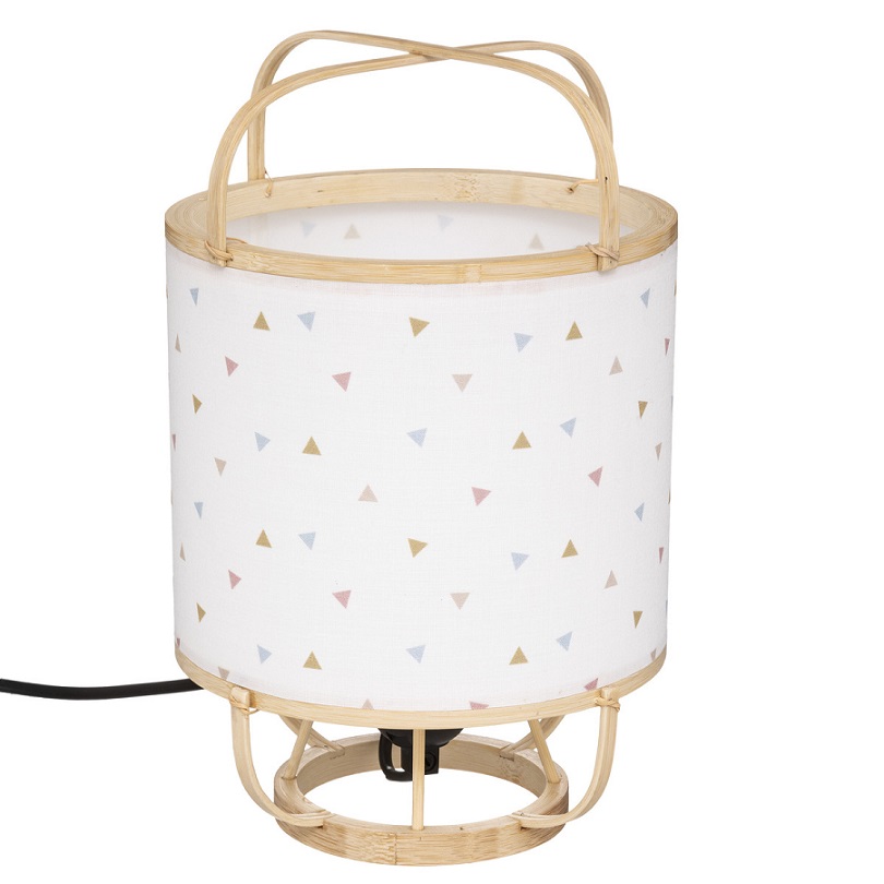 Bambu bordslampa till barnrummet, vit