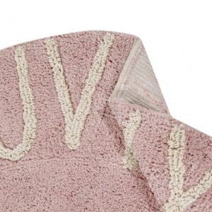 Lorena Canals rund matta till barnrummet, abc rosa