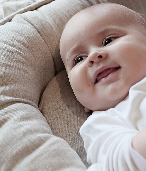 Cotton & Sweets, natur klassisk babynest i 100 % linne