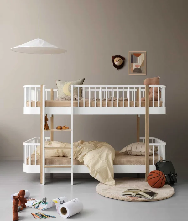 Oliver Furniture, Original låg våningssäng, vit/ek