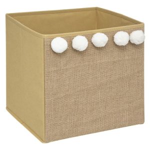 Förvaringskorg pompom, natur