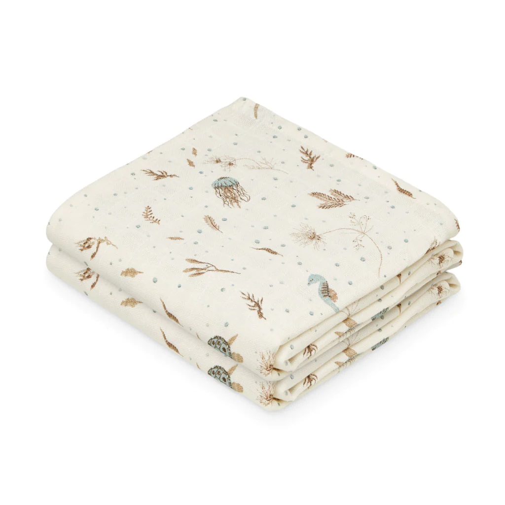 Cam cam, muslinfilt 2-pack, Sea garden