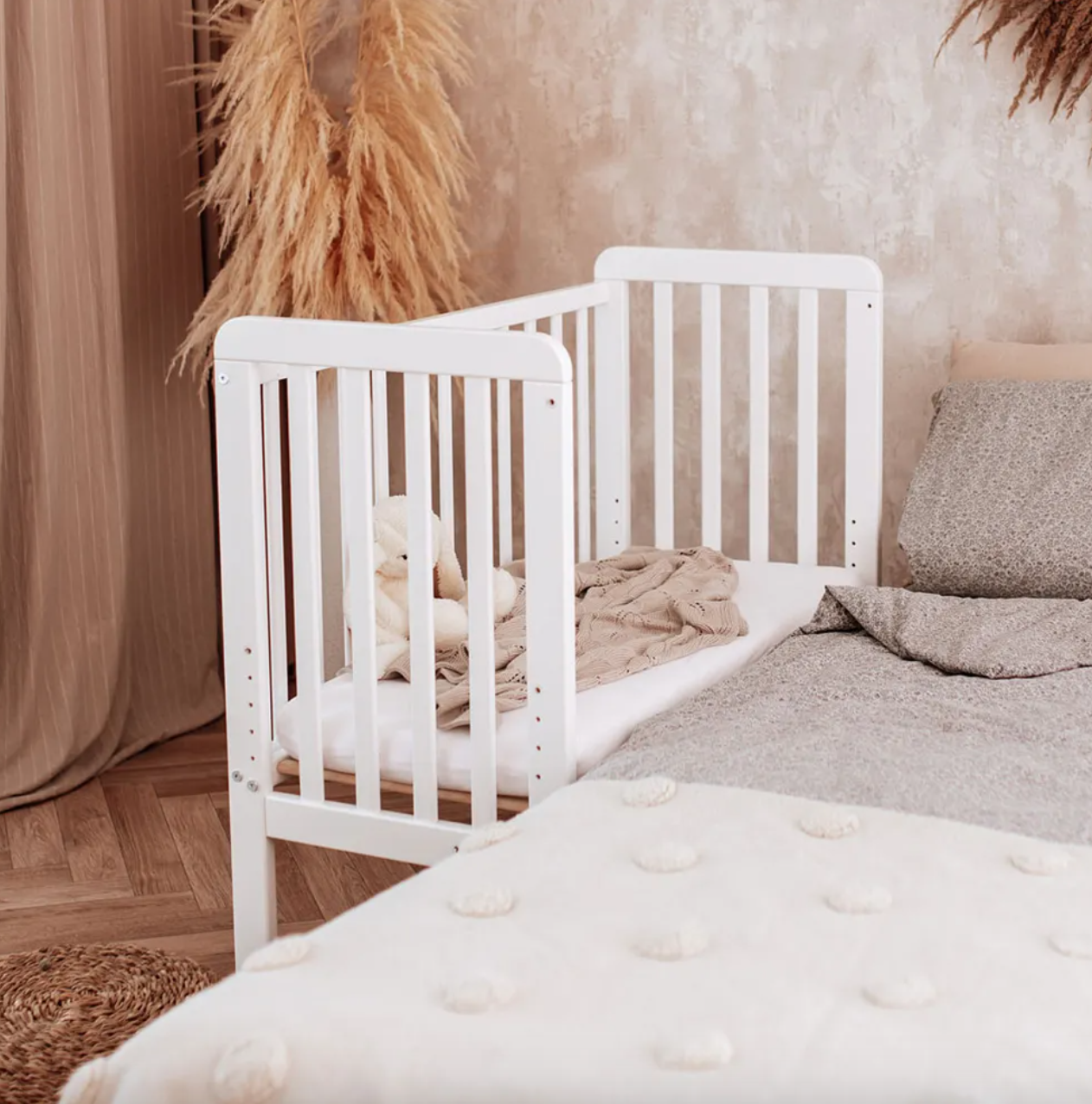 Spjälsäng/Side crib , vit