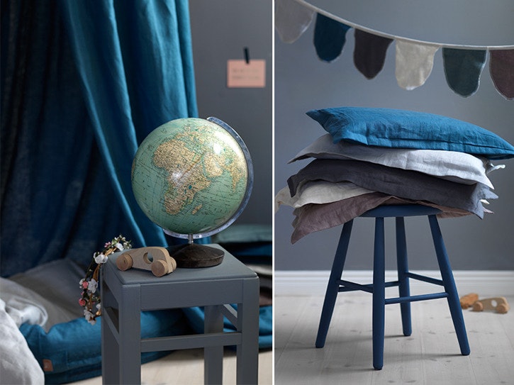 vimpel av linne i barnrummet 